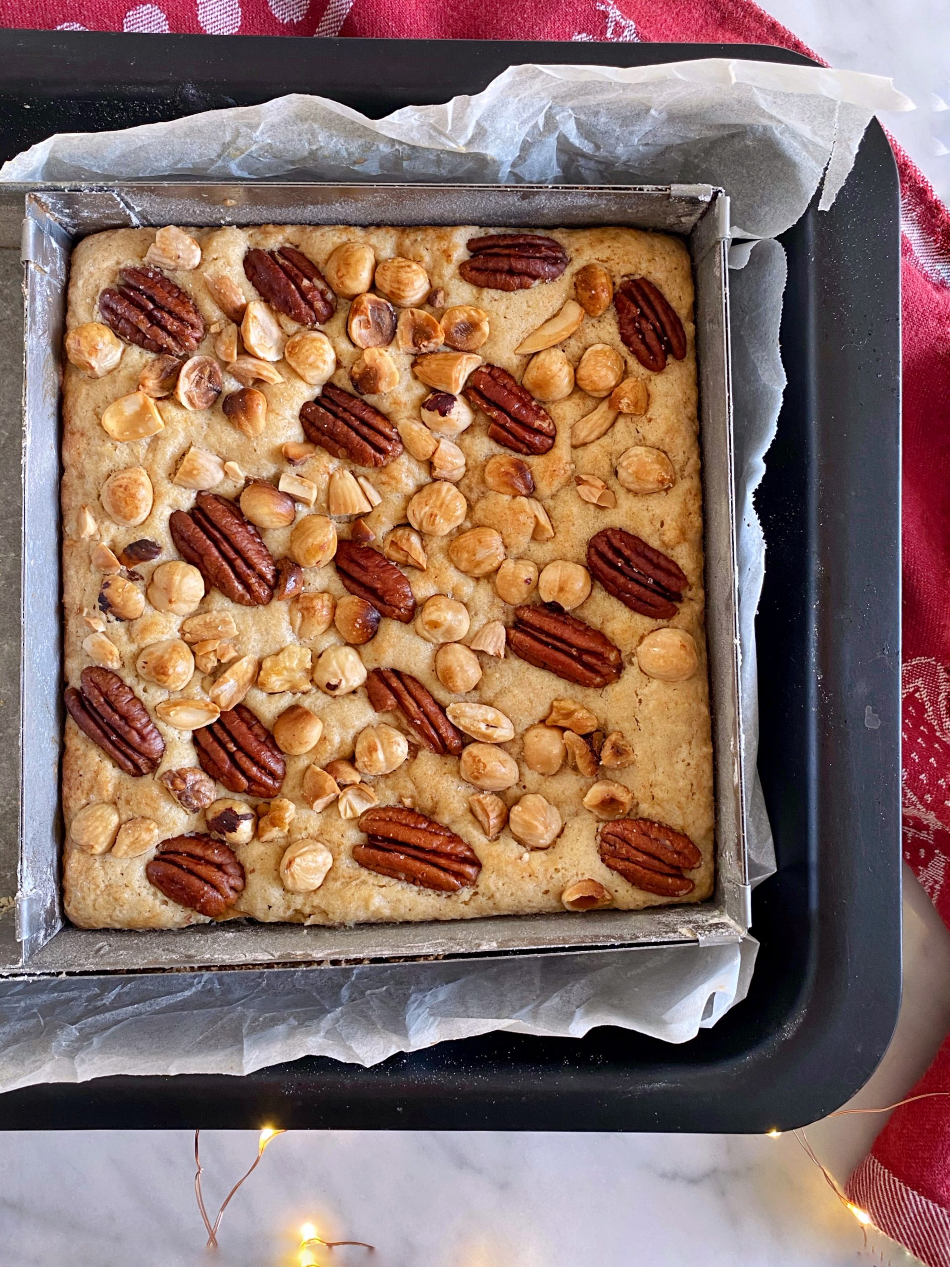 Blondies allo zenzero e frutta secca